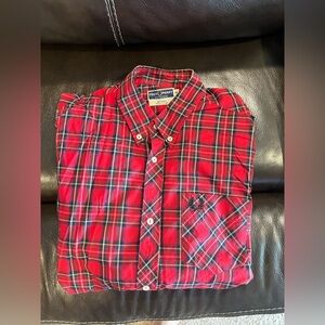 Royal tartan long sleeve fred Perry shirt